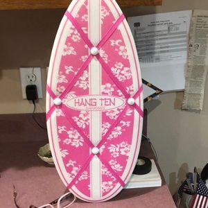 Pink and white photo board